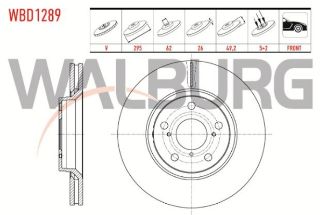 FREN DİSKI ÖN HAVALI 5 BJN 295X26X23X62X49,2 TOYOTA AVENSİS 2.0 D-4D 2009- / AVENSİS 1.8İ 2009- / AVENSİS 1.6İ 2009- resmi