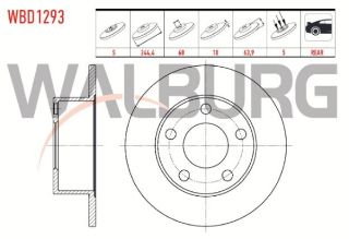 FREN DİSKI ARKA DÜZ 5 BJN 244,4X10X68X63,9 VOLKSWAGEN PASSAT 1.6-1.8-1.9 TDI 1996-2005 / SKODA SUPERB 1.8 T-1.9 TDI-2.0 TDI 2010-2015 / AUDI A6 2.0 - 2.5 TDI 1994-1997 / AUDI 100 2.0 1982-1990 resmi