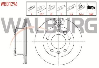 FREN DİSKI ÖN HAVALI 5 BJN 275,7X22X85X76,8 VOLKSWAGEN LT 28-35 II 2.5 TDI-2.8 TDI 1996-2006/LT 28-46 II 2.5 TDI 1996-2006/SPRINTER 2T 208D-210D 1995-2006/SPRINTER 3,5T 313 - 315 - 316 CDI 2006-2009 resmi