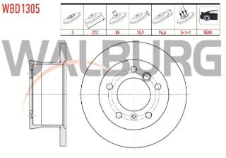 FREN DİSKI ARKA DÜZ 5 BJN 271,2X15,9X85X96,6 VOLKSWAGEN LT 28-35 II 2.5 TDI - 2.8 TDI 1996-2006 / MERCEDES SPRINTER 2T 208D - 210D - 213CDI 1995-2006 / SPRINTER 3,5T 315-316 CDI 2006-2009 resmi