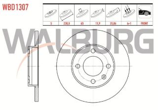 FREN DİSKI ÖN DÜZ 4 BJN 238,8X11,9X65X35,06 POLO CLASSIC 1.4-1.6 1995-2001/GOLF III 1.6İ-1.9D 1991-1999/PASSAT 1.6 1980-1988/JETTA II 1.6 1982-1992/TOLEDO 1.9TDI 1991-1999/AUDI 80 1.6 TDI 1978-1986 resmi