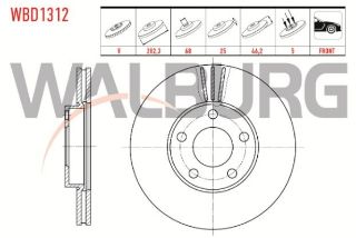 FREN DİSKI ÖN HAVALI 5 BJN 282,3X25X68X46,2 VOLKSWAGEN PASSAT (3B2) 1.8 T 1996-2000 / PASSAT (3B2) 1.9 TDI 1996-2000 resmi