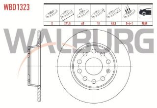 FREN DİSKI ARKA DÜZ 5 BJN 272X10X65X48.3 GOLF V-VI-VII-VIII 03-/JETTA III-IV 05-/T-ROC 17-/CADDY III-IV 04-/ A3  03-12/Q2 18-/LEON 05-12/ALTEA 04-/TOLEDO 04-09/OCTAVIA II-III-IV 04-/KAROQ 17-/YETI 09- resmi