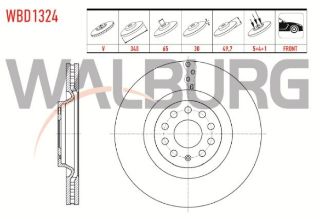 FREN DİSKI ÖN HAVALI 5 BJN 340X30X65X49,7 GOLF VII 1.2 TSI-1.4 TSI-1.6 TDI 2012-/PASSAT 1.6 TDI-2.0 TSI-1.8 TSI 2008-2012/OCTAVIA 1.6 TDI-1.4 TSI 2012-/SUPERB 1.4 TSI-1.6 TDI-2.0 TDI 2015- resmi