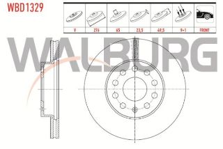 FREN DİSKI ÖN HAVALI 5 BJN 276X23,5X65X49,5 VOLKSWAGEN GOLF VII 1.6 TDI 2012-/ GOLF VII 1.2 TSI 2012-/ SEAT LEON 1.6 TDI 2012-/ LEON 1.2 TSI 2012-/ SKODA OCTAVIA 1.6 TDI 2012- resmi