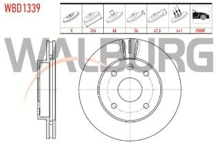 FREN DİSKI ÖN HAVALI 4 BJN 256X24X60X47,3 CHEVROLET LACETTİ (J200) 1.4İ 16V -1.6İ 2006-2012 / DAEWOO NUBIRA (KLAN) 1.6İ - 1.8İ 2003-2005 resmi