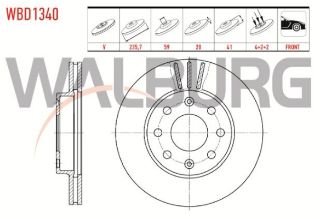 FREN DİSKI ÖN HAVALI 4 BJN 235,7X20X59X41 CHEVROLET KALOS (T200) 1.2 -1.4 -2003-2008 / AVEO (T250) 1.2İ -1.4İ  2006-2011 resmi