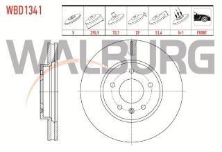 FREN DİSKI ÖN HAVALI 5 BJN 295,9X29X70,7X51,6 CHEVROLET CAPTIVA (C100) 2.0 D 2006-2012 / OPEL ANTARA 2.0 CDTI 2007- / CHEVROLET CAPTIVA (C140) 2.0 D 2012-2014 resmi