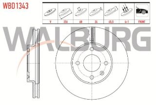 FREN DİSKI ÖN HAVALI 4 BJN 256X24X60X45,5 CHEVROLET AVEO (T300) 1.2 16V 2011-2014 / AVEO (T300) 1.4 16V 2011-2014 resmi