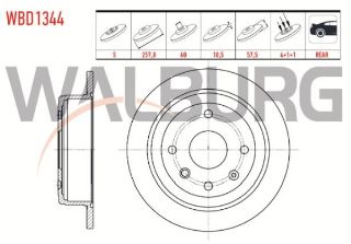 FREN DİSKI ARKA DÜZ 4 BJN 257,8X10,5X60X57,5 CHEVROLET LACETTİ (J200) 1.4İ 16V - 1.6İ 16V 2006-2012 resmi