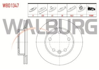 FREN DİSKI ÖN HAVALI 5 BJN 235X20X61X50,5 DACİA LOGAN PİCK-UP 1.5 DCI 2007- resmi