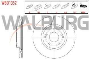 FREN DİSKI ÖN HAVALI 5 BJN 298X26X67X45,6 SSANGYONG ACTYON I 2.0İ XDI 2005-2012 / ACTYON II 2.0 XDI 2011- / KORANDO 2.0 E-XDI 2010- resmi