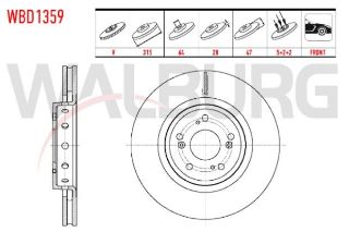 FREN DİSKI ÖN HAVALI  5 BJN 315X28X64X47 HONDA CR-V IV 2.0 AWD 2012-2014 / CR-V IV 1.6İ DTEC 2012-2014 resmi