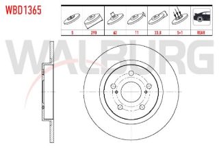 FREN DİSKI ARKA DÜZ 5 BJN 290X11X62X33,80 TOYOTA AVENSİS 1.6İ -1.8İ -2.0İ -1.6 D-4D -2.0 D-4D 2009- resmi