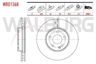 FREN DİSKI ÖN HAVALI 5 BJN 300X28X67X51,90 MERCEDES VİTO (W447) 111 CDI 2014- / (W447) 114 CDI 2014- / (W447) 109 CDI 5 BJN 2014- resmi