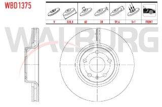 FREN DİSKI ÖN HAVALI 5 BJN 320,80X30X68X59,40 AUDI A6 2.0 TDI - 2.7 TDI- 3.0 TDI -2.0 TFSI-2.4- 3.0 TFSI -3.2 FSI -4.2  2004-2011 resmi