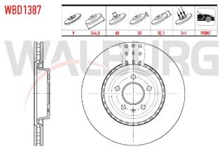FREN DİSKI ÖN HAVALI 5 BJN 344,8X30X68X52,1 A4 2.0 TDI-2.0TFSI-1.8 TFSI 2007-2015/A5 1.8 TFSI-2.0 TDI-2.0 TFSI 2007-2017/A6 2.0 TDI-2.0 TFSI 2010-/Q5 2.0 TDI 2008-/PORSCHE MACAN 2.0 2014- resmi