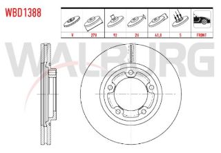 FREN DİSKI ÖN HAVALI 5 BJN 278X26X92X41,8 KİA BONGO K2500 2.5 CRDI 2009- resmi