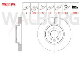 FREN DİSKI ÖN HAVALI 5 BJN 331,1X30X76X57  VOLKSWAGEN AMAROK 3.0 TDI V6 2017- resmi