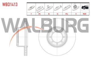 FREN DİSKI ARKA HAVALI 8 BJN 294X24X84X87,6 IVECO DAILY III 2.8 D 1999-2006/ DAILY IV 2.3 - 3.0 D 2006-2011/ DAILY V 2.3 D 8 2011-2014/ DAILY VI (70 C15) 2.3 D - 3.0 D 2014- resmi