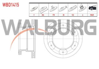 FREN DİSKI ARKA HAVALI 6 BJN 306X28X178X132 IVECO DAILY IV (70 C15) 3.0 D 2006-2011 /  DAILY V (70 C15) 3.0 D 2011-2014 / DAILY VI (70 C15) 3.0 D 2014- resmi