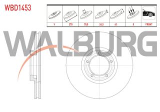FREN DİSKI ÖN HAVALI 5 BJN 270X24,3X78,5X43 FORD TRANSİT (T15) 2.5 TD - 2.5 DI 1994-2000 resmi