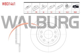 FREN DİSKI ARKA DÜZ 5 BJN 190X9,5X68X35,7 MAZDA  CX-3 1.5 D 2016- resmi