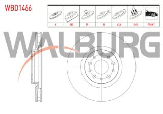FREN DİSKI ÖN HAVALI 5 BJN 281X26X59X43,4 FIAT EGEA 1.4 16V - 1.6 MJT HB 2016- resmi