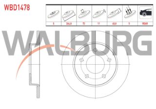 FREN DİSKI ARJA DÜZ 5 BJN 264,8X11X72X40,8 MAZDA 3 (BL) 1.6 2003-2009 resmi