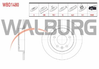 FREN DİSKI ARKA DÜZ 5 BJN 288X12X70,7X45,4 OPEL INSIGNIA B 1.6 CDTI 2017- resmi