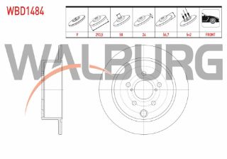 FREN DİSKI ÖN HAVALI 5 BJN 293,5X24X58X56,7 SUBARU XV 1.6 2012-/ FORESTER (SJ) 2.0 2013-/ FORESTER (SF) 2.0 1995-2002/ LEGACY IV (BL,BP) 2.0İ 2003-2009/ LEGACY V (BM,BR) 2.0İ 2009- resmi