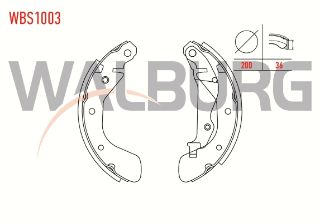 FREN PABUC BALATA ARKA CHEVROLET KALOS (T200) 1.2 LEVYELI 200X36 MM 2003-2008/ KALOS 1.4 2003-2008/ AVEO 1.4İ 2006-2011/ AVEO 1.4 16V 15 JANT 2011-2014 resmi