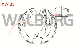 FREN PABUC BALATA ARKA CHEVROLET LACETTİ (J200) 1.6İ LEVYELI 166,2X26 MM 2006-2012/LACETTİ (J200) 1.8İ 2006-2012/EPICA (V250) 2.0 2007-2011/DAEWOO NUBIRA (KLAJ) 1.6 16V 1997-2003 resmi