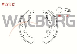 FREN PABUC BALATA ARKA FİESTA V 1.4 TDCI LEVYELI 203X38 MM 2001-2008/FİESTA V 1.4İ - 1.25İ - 1.3 16V 2001-2008/FİESTA V 1.6 TDCI 2001-2008/FUSION 1.6 TDCI 2002-2010/KA 1.3 1996-2008 resmi