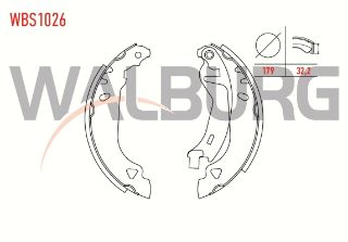FREN PABUC BALATA ARKA FIAT TEMPRA 1.6 LEVYELI 179X32,2 MM 1992-1999/ FIAT TİPO 1.6İ 1990-2000/ FIAT TEMPRA 1.6İ 1992-1999/ FIAT TİPO 1.4İ 1990-2000 resmi