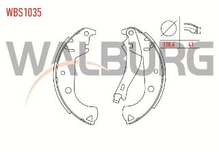 FREN PABUC BALATA ARKA FIAT DOBLO (119,223) 1.2İ LEVYELI 228,6X41 MM 2001-2010/ DOBLO 1.3 MJT 2001-2010/ DOBLO 1.9 JTD 2001-2010 resmi