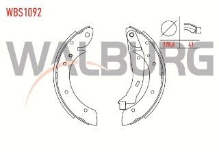 FREN PABUC BALATA ARKA PEUGEOT PARTNER (5,5F) 1.9 D LEVYELI 228,6X41 MM 1996-2008/PARTNER 1.6 HDI- 1996-2008/BERLİNGO 1.6 HDI- 2008-/PARTNER 2.0 HDI- 1996-2008/BERLİNGO 2.0 HDI- 1996-2008 resmi