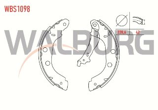 FREN PABUC BALATA ARKA RENAULT KANGOO (KC0/1) 1.5 DCI LEVYELI 228,6X42 MM 1998-2008/ KANGOO 1.9 DTI- 1998-2008/ KANGOO 1.4İ 1998-2008 resmi