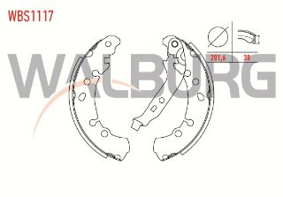 FREN PABUC BALATA ARKA TOYOTA YARİS (P9) 1.3 VVT-I LEVYELI 201,6X38 MM 2006-2010/TOYOTA YARİS (P9) 1.4 D4D 2006-2010/TOYOTA YARİS (P9) 1.33 VVTI 2006-2010 resmi