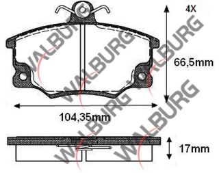 FREN BALATA ÖN FIAT TEMPRA 1.4 1992-1999/ 2.0İ 1992-1999/ TİPO 1.4İ 1990-2000/ 1.6İ 1990-2000/ FIAT UNO 70 1.4İ 1994-2000/ ALFA ROMEO 145 (930) 1.6 1994-2001/ 146 (930) 2.0 TI 1994-2001 resmi