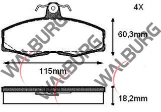 FREN BALATA ÖN SKODA FAVORIT 136 1.3 1989-1994 / FORMAN 1.3 1990-1994 / FAVORIT PİCK UP 1.3 1992-1997/ FORD SIERRA (GBC) 1.6 1982-1987 resmi