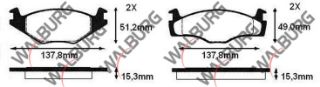 FREN BALATA ÖN VOLKSWAGEN GOLF II (19E,1G1) 1.3 1983-1992 / GOLF II (19E,1G1) 1.6 1983-1992 / resmi