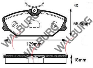 FREN BALATA ÖN RENAULT MEGANE I (BA0/1) 1.9 D 1996-2003 / LAGUNA I (B56,556) 1.6İ 1993-2001/ SAFRANE 2.0İ 1992-2000/ LAGUNA I (B56,556) 2.0İ 1993-2001/ SCENİC I (JA) 1.6İ 16V 1999-2003 resmi