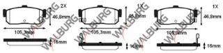 FREN BALATA ARKA İKAZLI NİSSAN ALMERA I 2.0 D 1995-2000/ ALMERA II 1.5 DCI 2000-2007/ PRIMERA 1.6İ 16V 1996-2001/ 2.0İ 16V 1996-2001 / MAXİMA III (A32) 2.0İ V6 24V 1995-2000 resmi