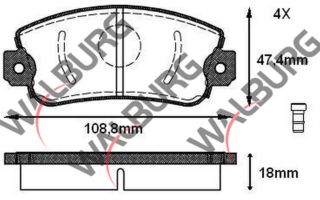 FREN BALATA ÖN FIAT UNO 60 1.1 1983-1996/ SEAT İBİZA I (021A) 1.2 1984-1993 / İBİZA I (021A) 1.5 1984-1993 resmi