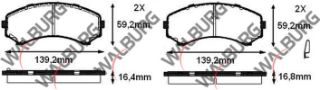 FREN BALATA ÖN İKAZLI MİTSUBİSHİ  (V7W,V6W) 3.2 DI-D 2000-2007 / PAJERO III 2.5 TDI 2000-2007 / PAJERO III 3.5 GDI 2000-2007 / MAZDA E 2200 (SR2) 2.2 D 1984-2004 resmi