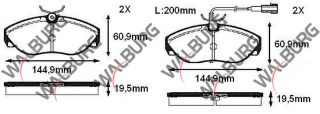 FREN BALATA ÖN FISLI FIAT DUCATO 2.5 D 1994-2002 / DUCATO 2.0 JTD 1994-2002 / DUCATO 2.8 JTD 1994-2002 / BOXER I 2.5 D 1994-2002 / JUMPER I 2.8 TDI 1994-2002 / JUMPER I 2.5 D 1994-2002 resmi