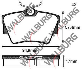 FREN BALATA ARKA RENAULT TRAFİC II (FL) 1.9 DCI 2001-2014/ (FL) 2.0 DCI 2001-2014 / OPEL VİVARO (J7) 1.9 DI 2002-2014/ VİVARO (J7) 2.5 DTI 2002-2014/ VİVARO 2.0 CDTI 2002-/ TRAFİC III 1.6 DCI 2014- resmi