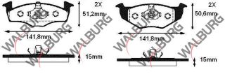 FREN BALATA ÖN VW POLO 1.4 1994-1999/ 1.4 TDI 1994-1999/ GOLF III 1.4İ 1991-1999/ GOLF III 1.6İ 1991-1999/ POLO 1.4 1999-2001/ POLO 1.4 TDI 1999-2001/ POLO CLASSIC 1.4 1995-2001 resmi