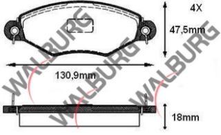 FREN BALATA ÖN PEUGEOT 206 (2A/C) 1.4 HDI 1998-2006 / 206 (2A/C) 1.6 HDI 1998-2006 / 306 (7B,N3,N5) 1.4İ 1993-2002 resmi